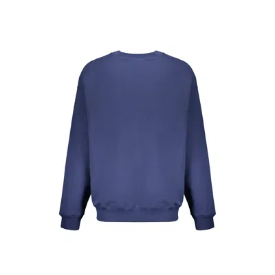 Off-white Blue Dark Comfortable Sweatshirt With Printed Logo In Blue