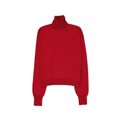 Herno Multicolor Virgin Wool Turtleneck In Red