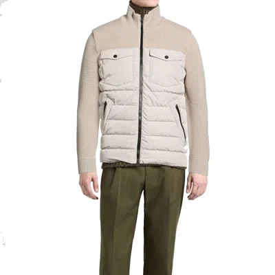 Herno P Ed Panel Knitted Jacket In Neutral