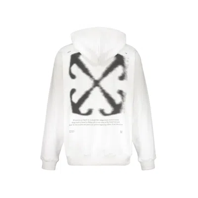 Off-white Arrow Skate Printed French Cotton-terry Hoodie In White
