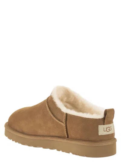 Ugg Classic Micro Low Suede Ankle Boot In Brown