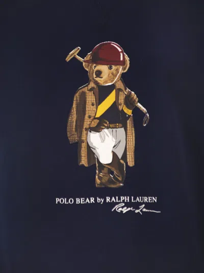 Polo Ralph Lauren Long Sleeve Fleece Society Bear Crewneck Sweatshirt In Multi