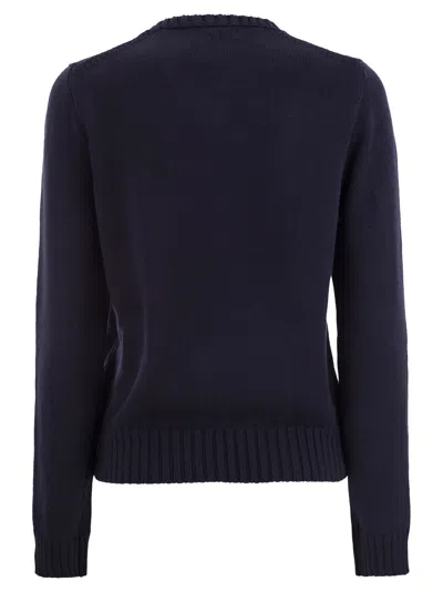 Polo Ralph Lauren Flag Cotton Crewneck Sweater Woman Sweater Navy Size S Cotton In Hunter Navy Multi