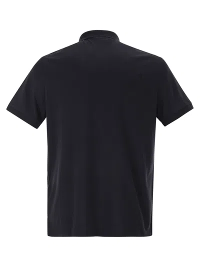 Stone Island Mens Black Brand-patch Regular-fit Stretch-cotton Polo Shirt Xl In Blue