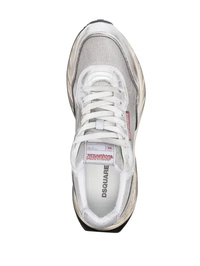 Dsquared2 Multicolor Sneakers With Textured Upper In Silver