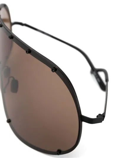 Rick Owens Oversized Shield-frame Sunglasses In Brown