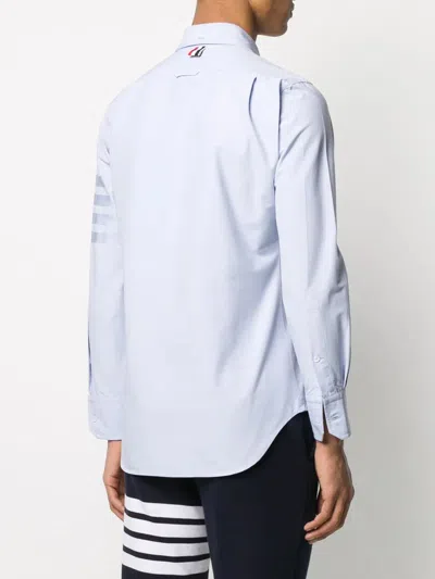 Thom Browne Straight Fit Cotton Oxford Button-down Shirt In Blue
