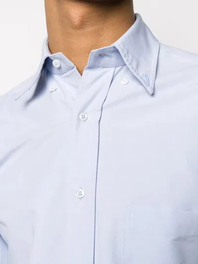 Thom Browne Straight Fit Cotton Oxford Button-down Shirt In Blue