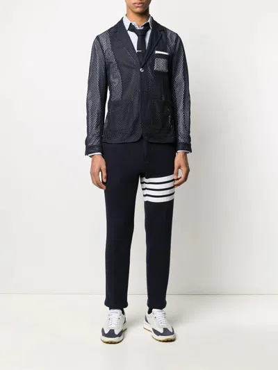 Thom Browne Straight Fit Cotton Oxford Button-down Shirt In Blue