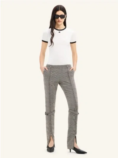 Courrèges Courreges Women Cotton T-shirt With Contrasting Profiles In White