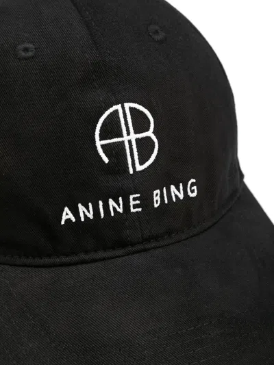 Anine Bing Logo-detail Hat In Black