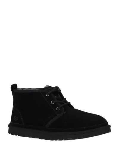 Ugg Suede Neumel Lace-up Boots In Black