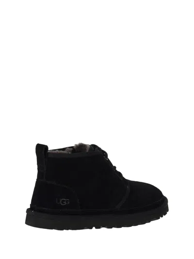 Ugg Suede Neumel Lace-up Boots In Black