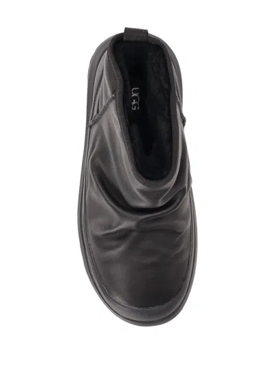 Ugg Heritage Utility Ankle Boots In Black Leather In Black