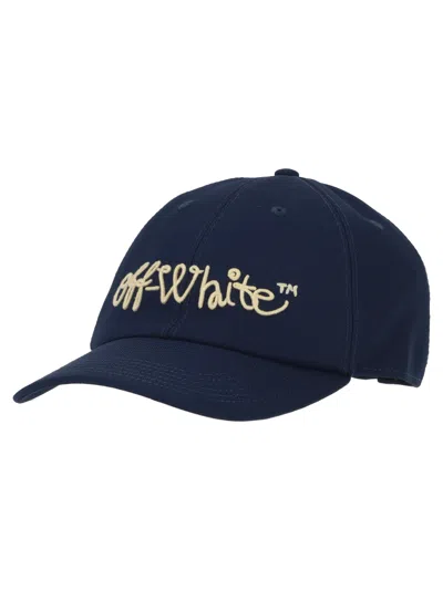 Off-white Off White Scrible Drill Baseball Cap Cyan Celeste In Blue
