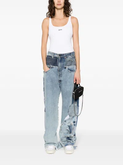 Off-white Off White Off Stamp Rib Tank Top White Black