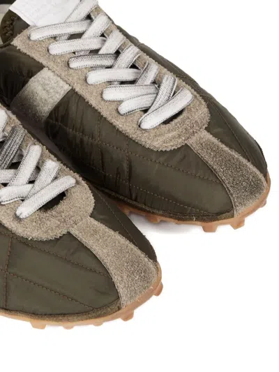 Maison Margiela Womens Khaki Sprinters Leather And Suede-trimmed Nylon Trainers Eur 37 / 4 Uk In Multi