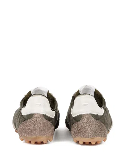 Maison Margiela Womens Khaki Sprinters Leather And Suede-trimmed Nylon Trainers Eur 37 / 4 Uk In Multi