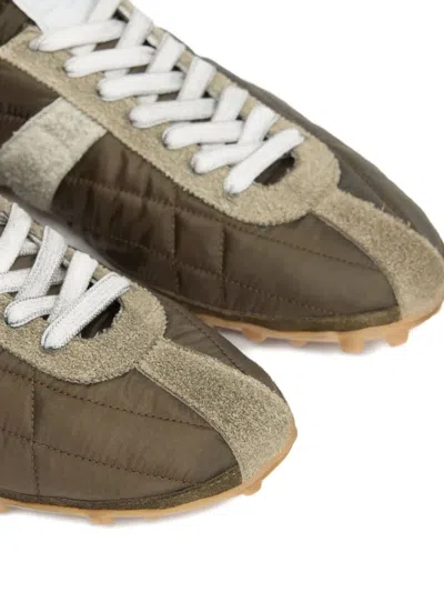 Maison Margiela Sneakers Sprinters In Suede And Leather With Vintage Finish In Black