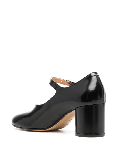 Maison Margiela Tabi Leather Heels In Shinyblack