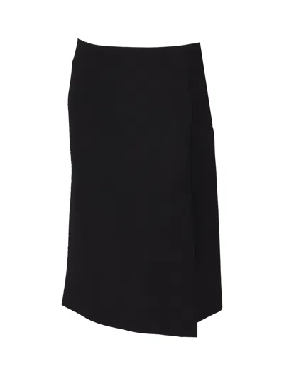 P.a.r.o.s.h Liliuxy Wool-blend Midi Skirt In Black