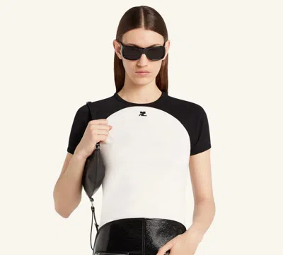 Courrèges Courreges Women Cotton T-shirt With Contrasting Circle In White