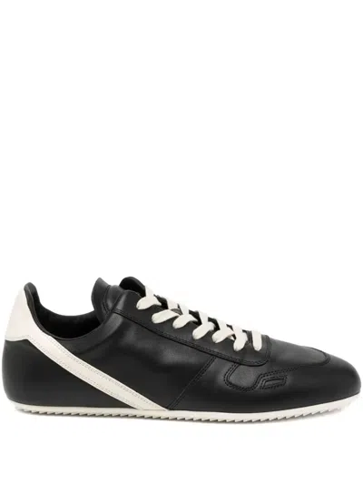 Rick Owens Leather Sneakers With Thin Shark-tooth Sole In Multi