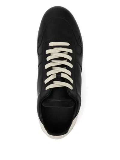 Rick Owens Leather Sneakers With Thin Shark-tooth Sole In Multi