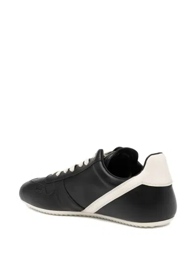 Rick Owens Leather Sneakers With Thin Shark-tooth Sole In Multi