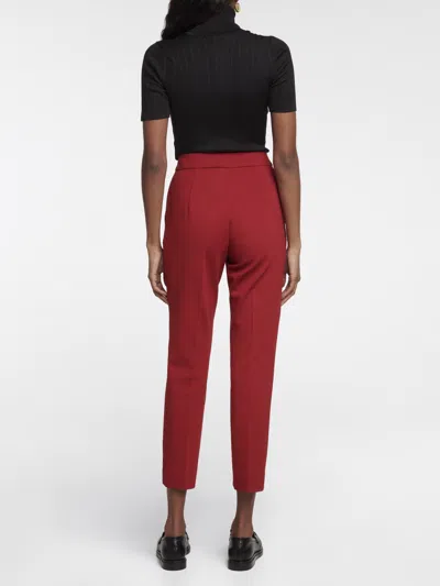 Max Mara Pegno Viscose Jersey Trousers In Red