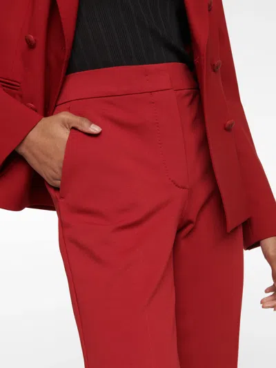 Max Mara Pegno Viscose Jersey Trousers In Red