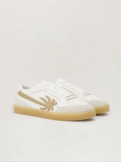 Palm Angels Sneakers Low-top New Palm 1 In Leather In Neutral