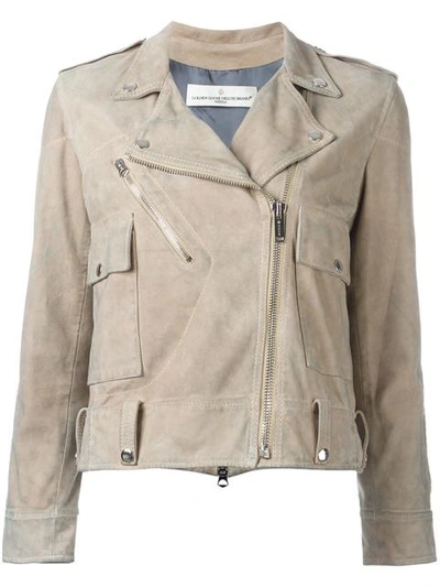 Golden Goose Classic Biker Jacket In Neutrals