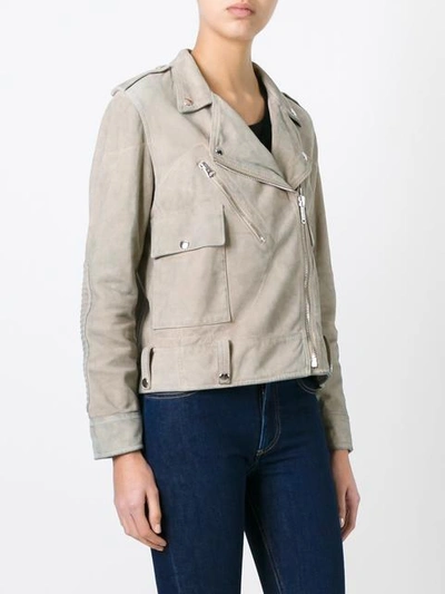 Shop Golden Goose Classic Biker Jacket In Neutrals