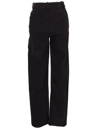 Ann Demeulemeester Herme 5 Pockets Slim Fit Cropped Trousers Denim In Black