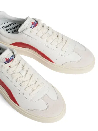Dsquared2 Premium Leather Lace-up Sneakers For Men In Multi
