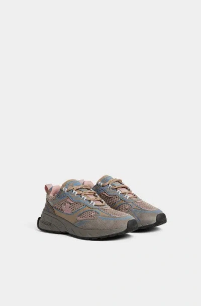 Dsquared2 Sprinter Suede-leather Mesh Sneakers In Gray