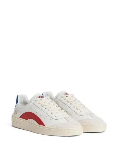 Dsquared2 Premium Leather Lace-up Sneakers For Men In Multi