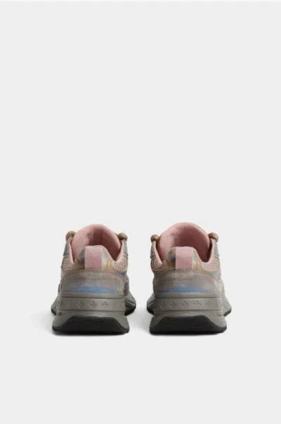 Dsquared2 Sprinter Suede-leather Mesh Sneakers In Gray
