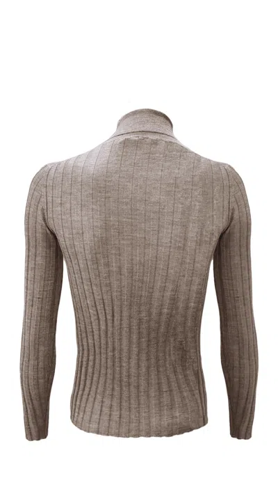 La Rose Gerippter Rollkragenpullover In Brown