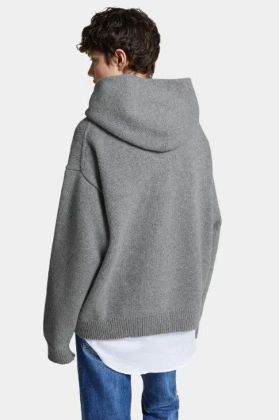 Dsquared2 Grey Wool Hoodie In Gray