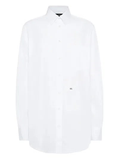 Dsquared2 Maxi Dean Long-sleeved Shirt In White