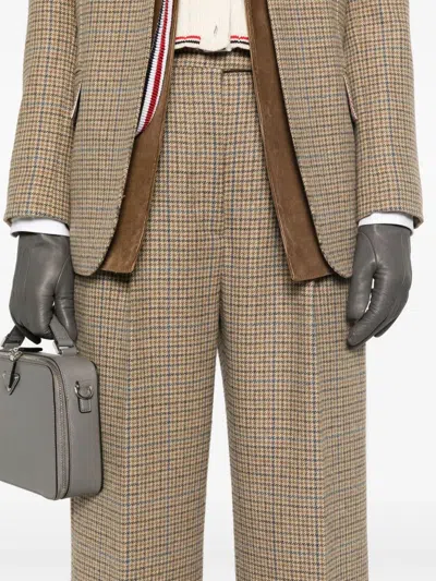 Thom Browne High Waisted Double Pleat Trouser In Gunclub Check Cheviot Tweed In Brown