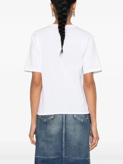 Saint Laurent Solid Basic T-shirts In White
