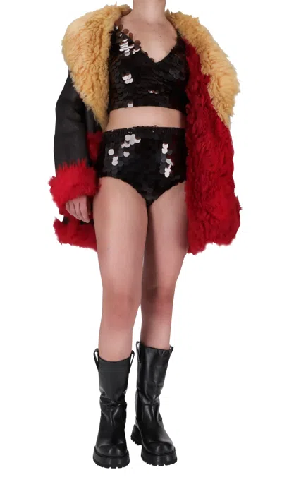 Prada Long-sleeved Coat In Red