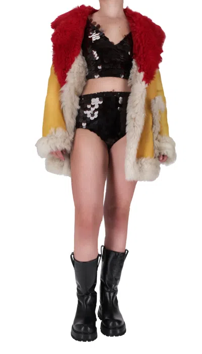 Prada Long-sleeved Coat In Multi