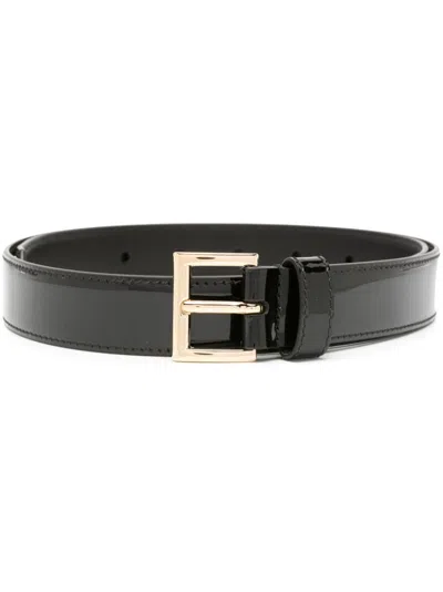 Prada Black Logo Plaque Belt In Black