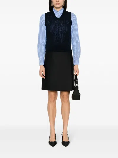 Prada Blue Cashmere Vest In Blue