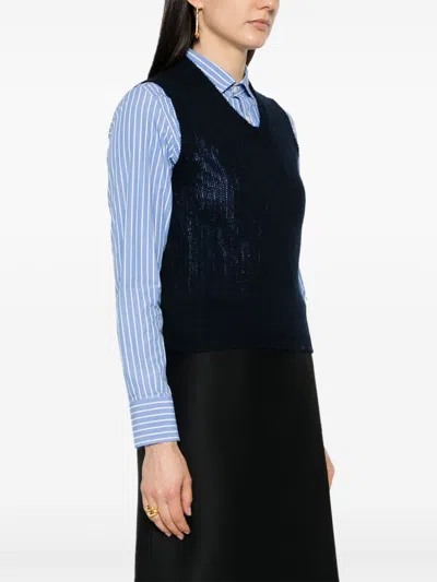 Prada Blue Cashmere Vest In Blue