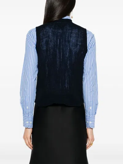 Prada Blue Cashmere Vest In Blue